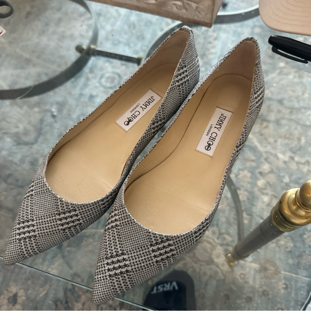 Jimmy Choo Houndstooth Flats sz 8.5 eu 39